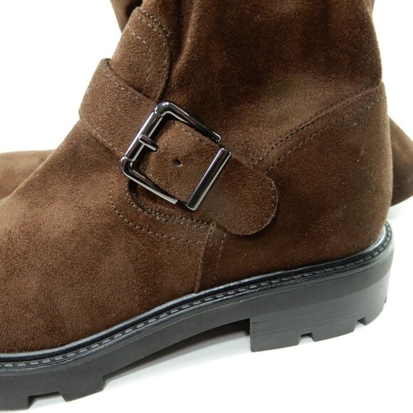 Marc Fisher Ganven Lug Sole Over The Knee OTK Moto Boots Size 9 Dark Brown NEW - Picture 13 of 13